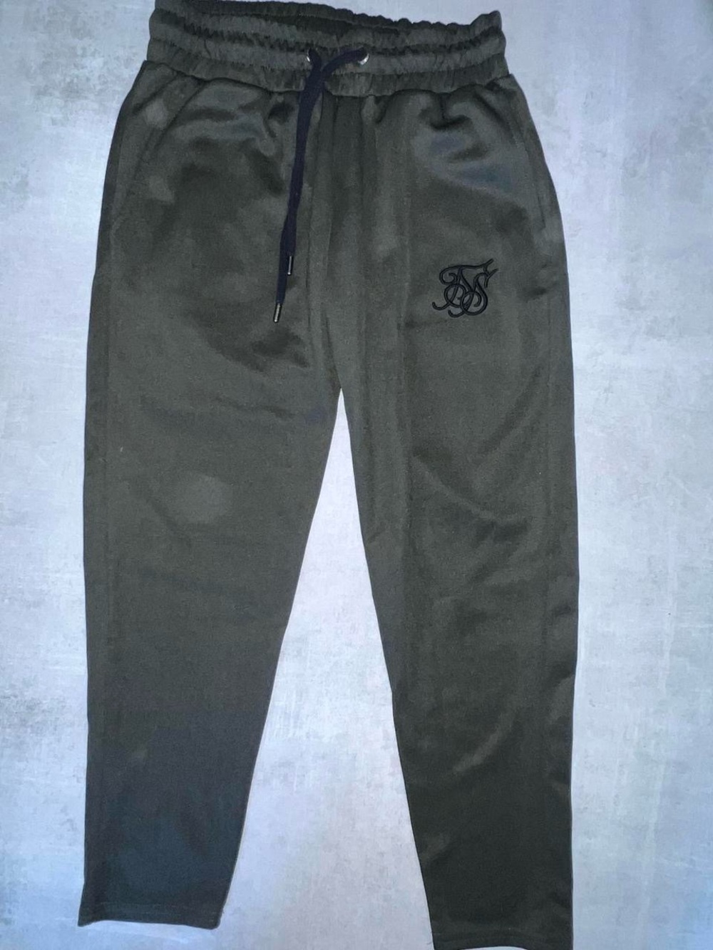 SikSilk interlocking monogram script logo jogger pants